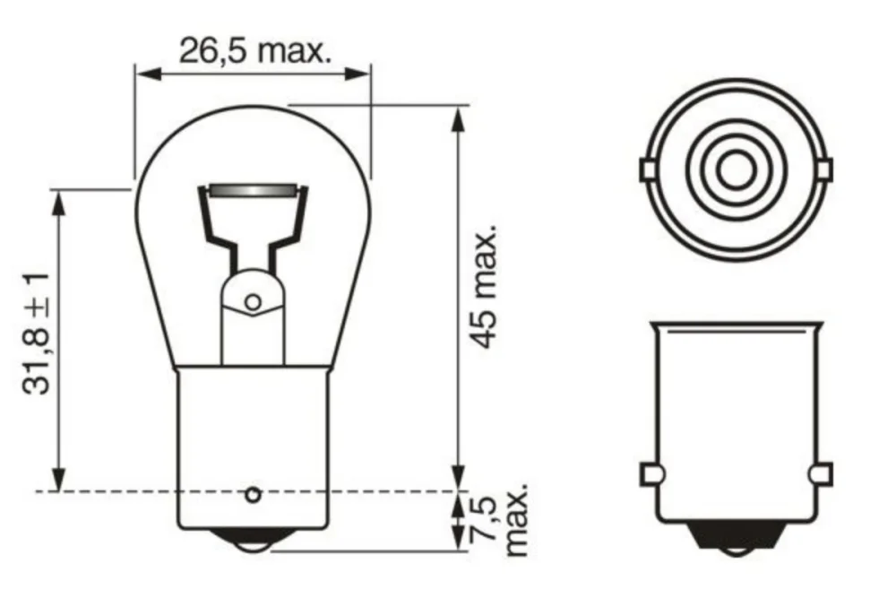 Ampul P21W Tek Duy 24V BA15s (Eco)